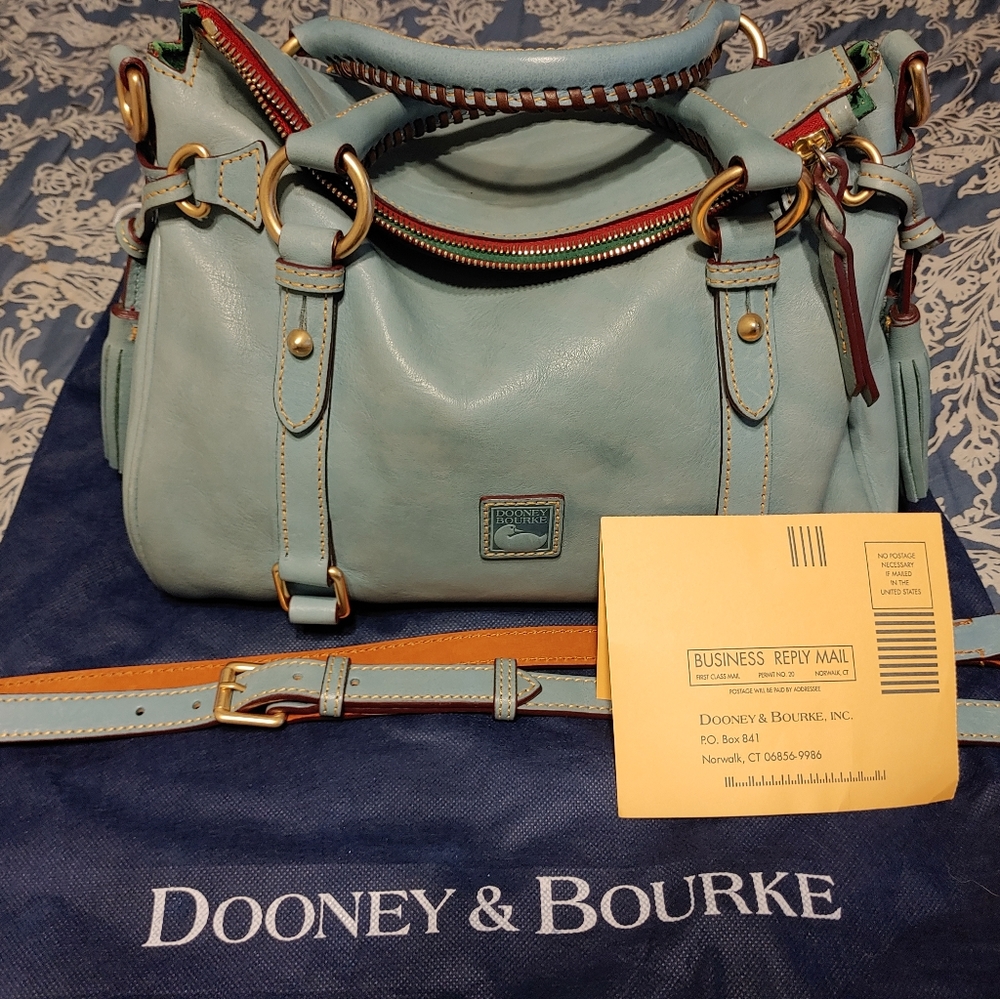 Dooney & bourke small florentine satchel dusty blu